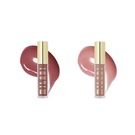 Milani Lip Gloss Set, Keep It Full Nourishing Lip Plumper with Hyaluronic Acid & Peptides for Soft, Fuller-Looking Lips (0.13 Fl. Oz. - 2 Pack) Rosewood + Soft Rose