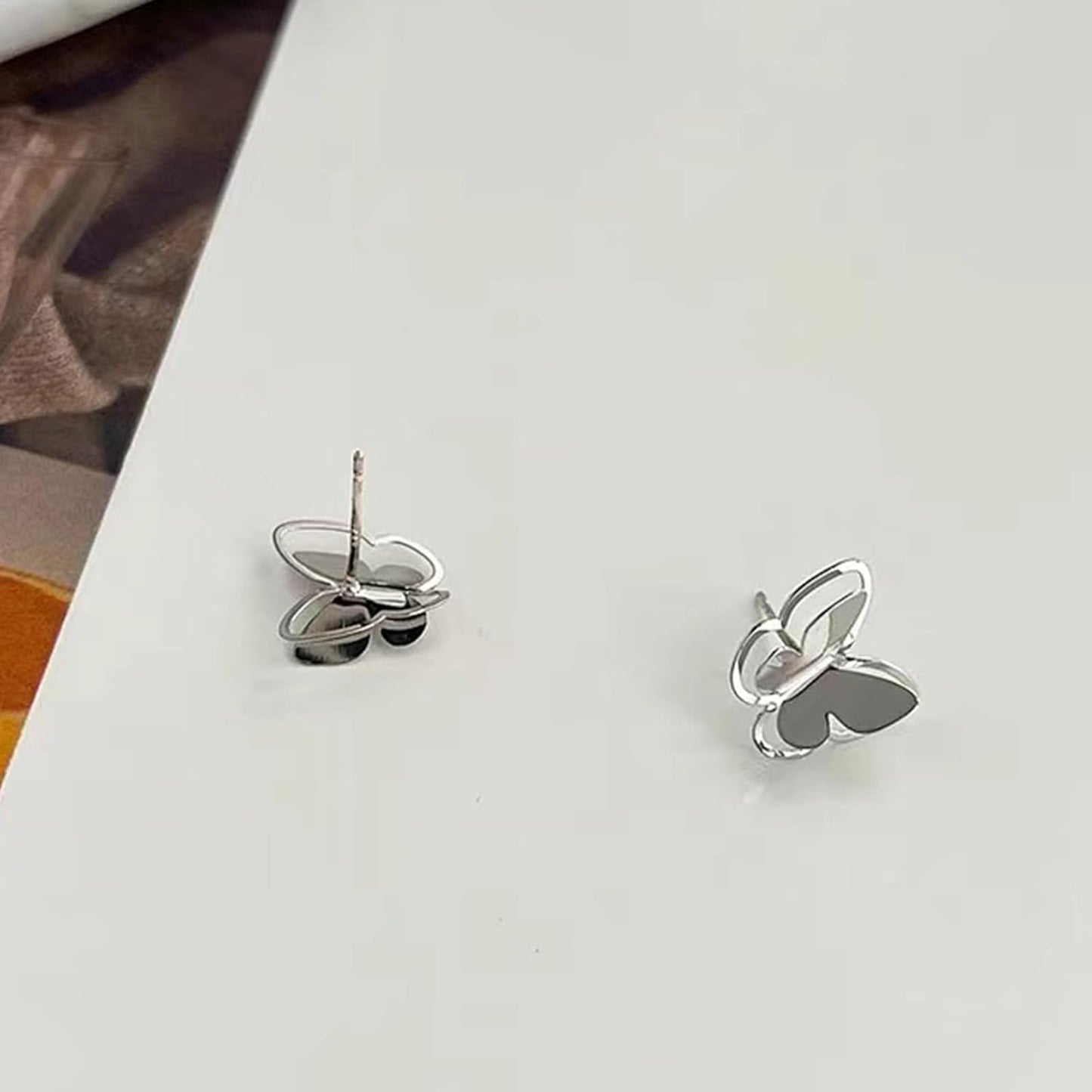 Tiny Butterfly Studs Earrings Vintage Silver Butterfly Earrings Statement Charm Layered Hollow Butterfly Cartilage Earrings Minimalist Butterfly Earrings Jewelry for Women