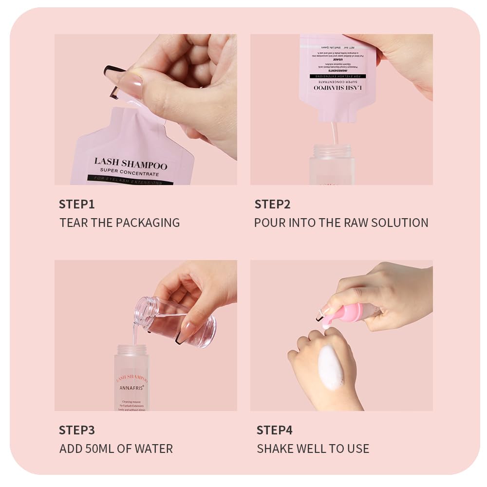 Eyelash Shampoo Foam Cleanser Kit Concentrate Mousse Eyelash Extensions Gentle Cleaning Dedicated Cleanser