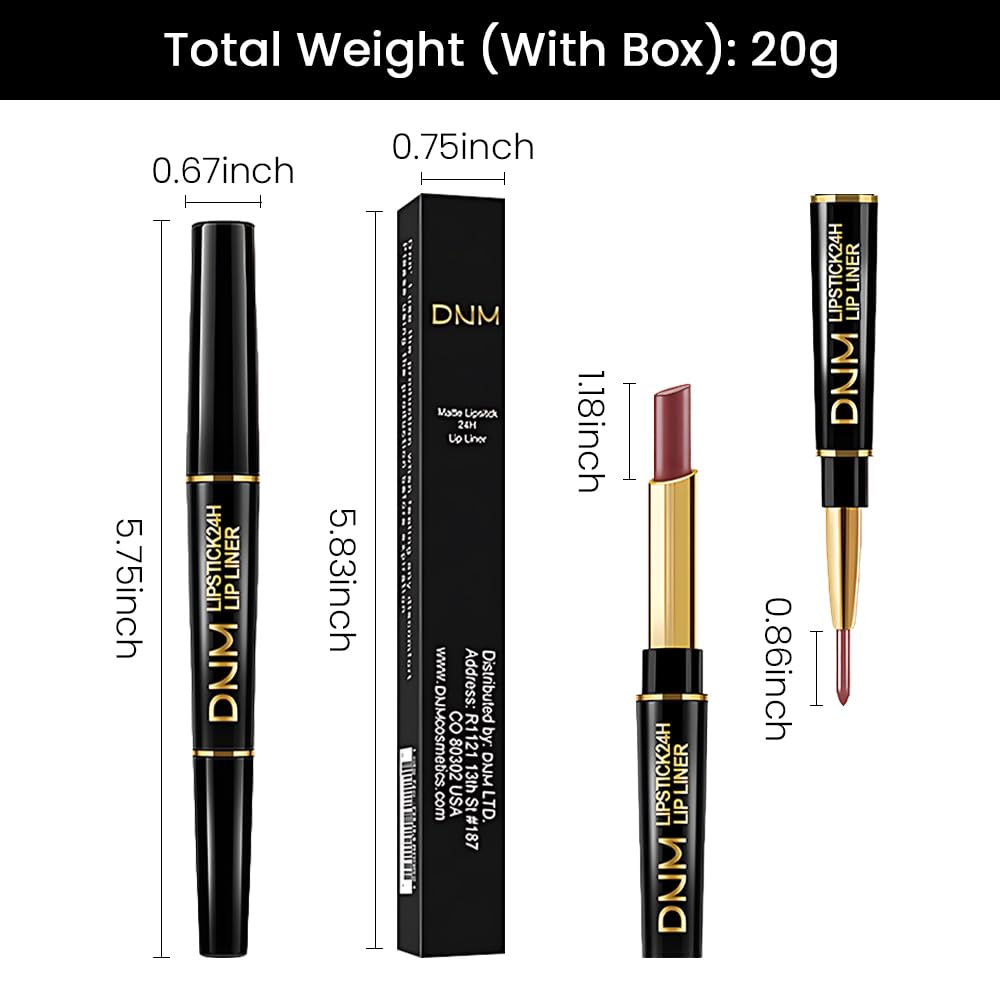 evpct 1Pcs Matte Lip Liner and Lipstick Combo Set Kit for Women, Magic Neutral Lipsticks 24 Hours Original Lipstick and Lips Liner Pencil Stain Gloss Makeup Long Lasting Waterproof, 33# MORE TAUPE