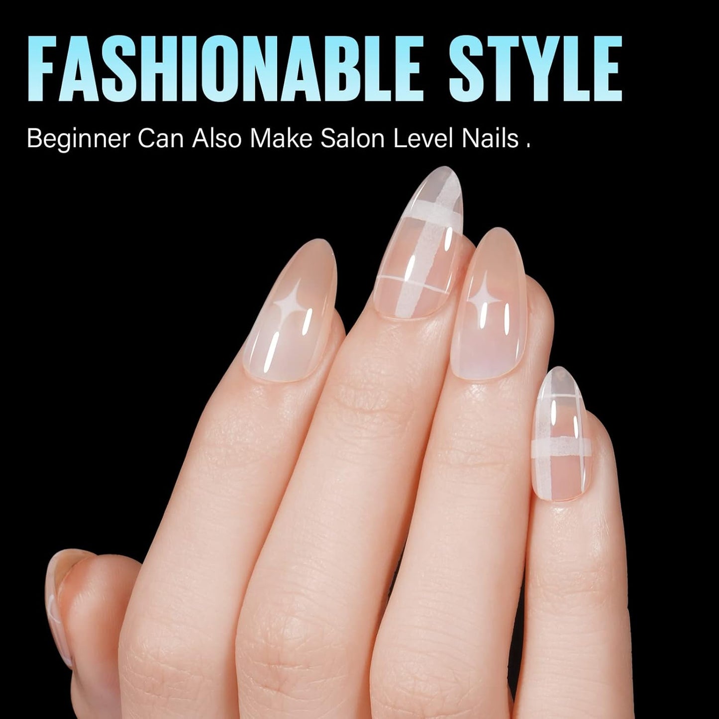 TOMICCA Medium Almond Nail Tips, 192Pcs 12 Sizes Acrylic Pre Buffed Medium Almond False Tips, Full Cover Half Matte Nails for Nail Art Extension Press on Nails