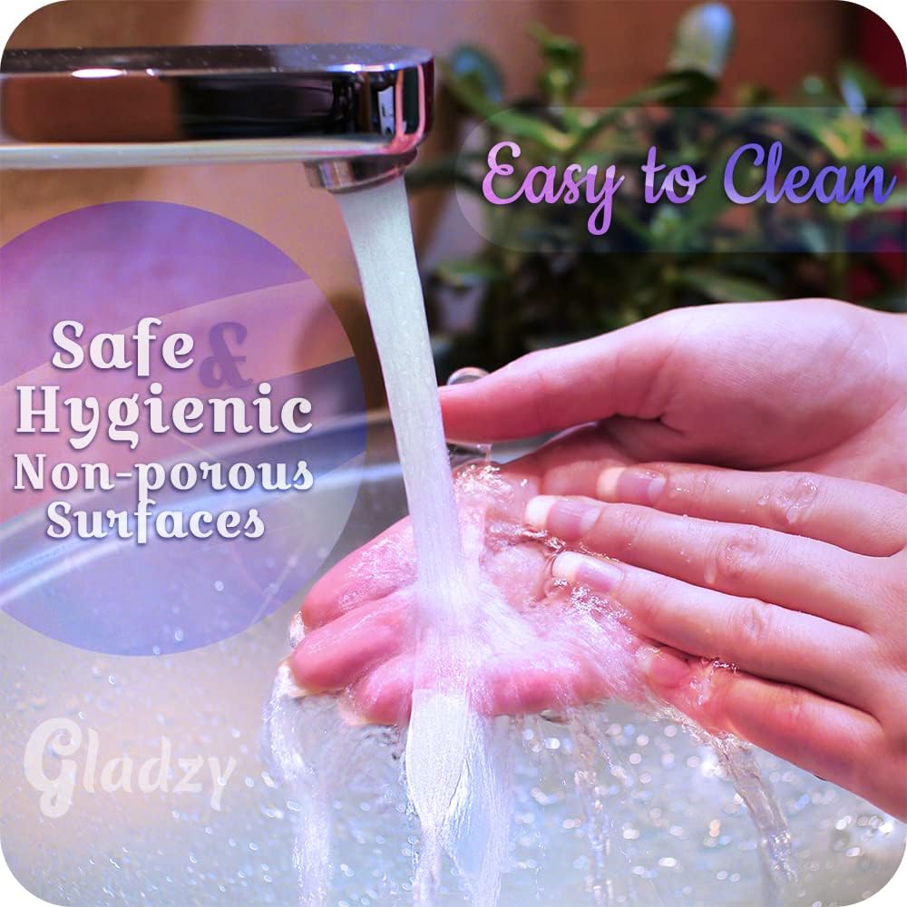 GLADZY Czech Glass Nail File with Case – Double Sided Crystal Nail File for Natural Nails, Dual Grit Coarse & Smooth Sides, Etched Bohemian Glass Manicure Tool, Professional Care, Ethically Made in EU