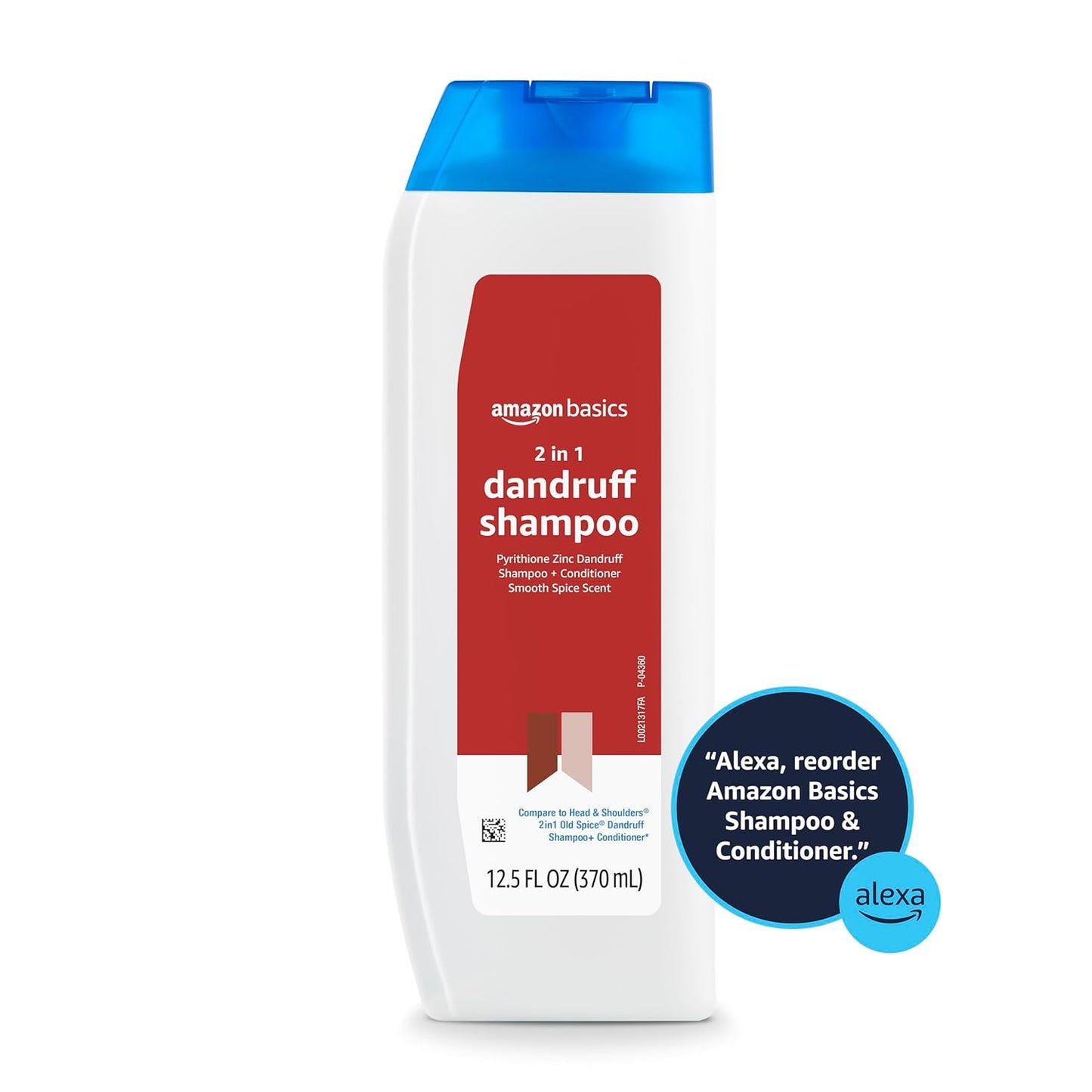 Amazon Basics 2-in-1 Dandruff Shampoo and Conditioner for Men, Smooth Spice Scent, 14.2 Fluid Ounces, 1-Pack (Previously Solimo)