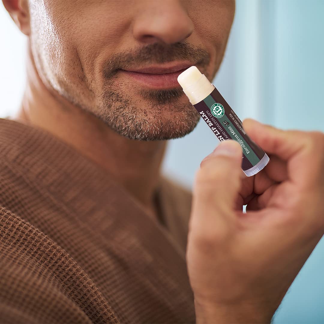 Earth's Daughter SPF Lip Balm Eucalyptus Mint 4-Pack - Lip Sunscreen, SPF 15, Organic Ingredients, Beeswax, Coconut Oil, Vitamin E - Hypoallergenic, Gluten Free