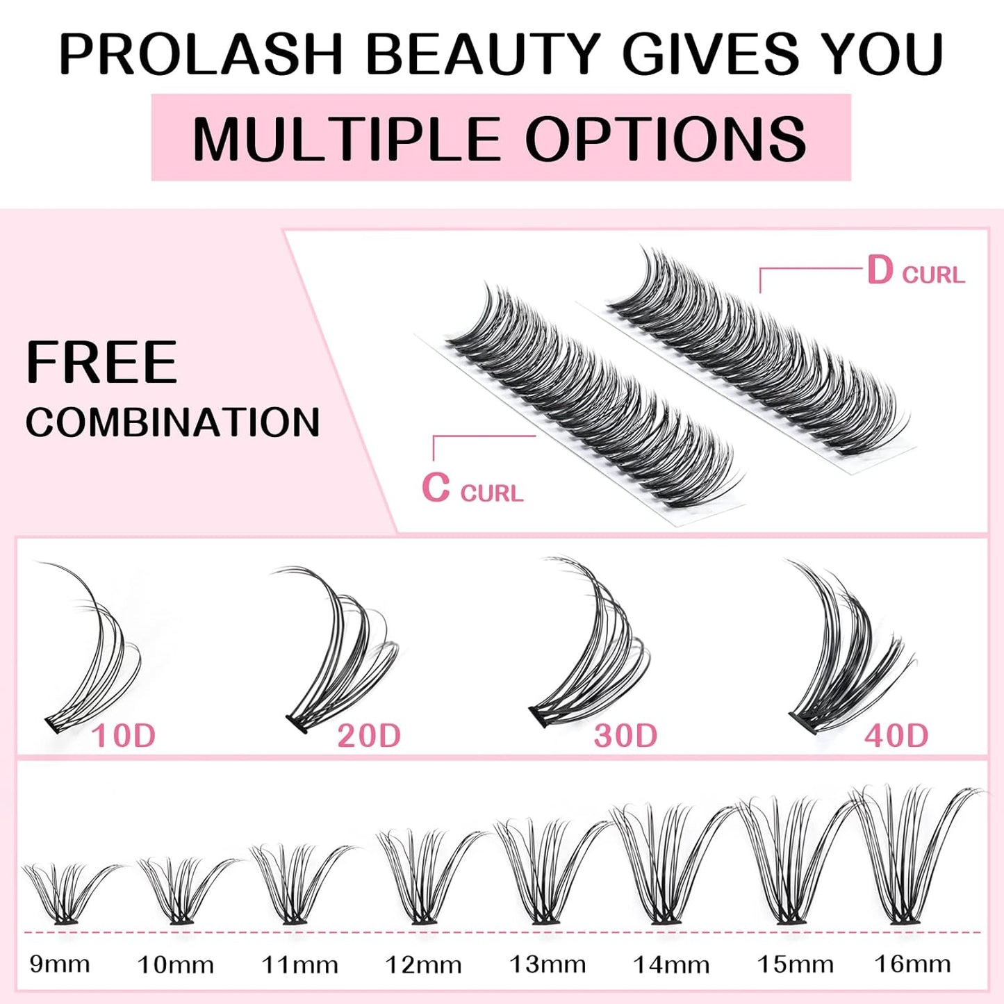 280 Pcs Individual Lashes 30D-D-0.07-14 Cluster Lashes 10D 20D C D Curl Wispy Lashes Bottom Lashes DIY Lashes At Home(30D-D-0.07-14)