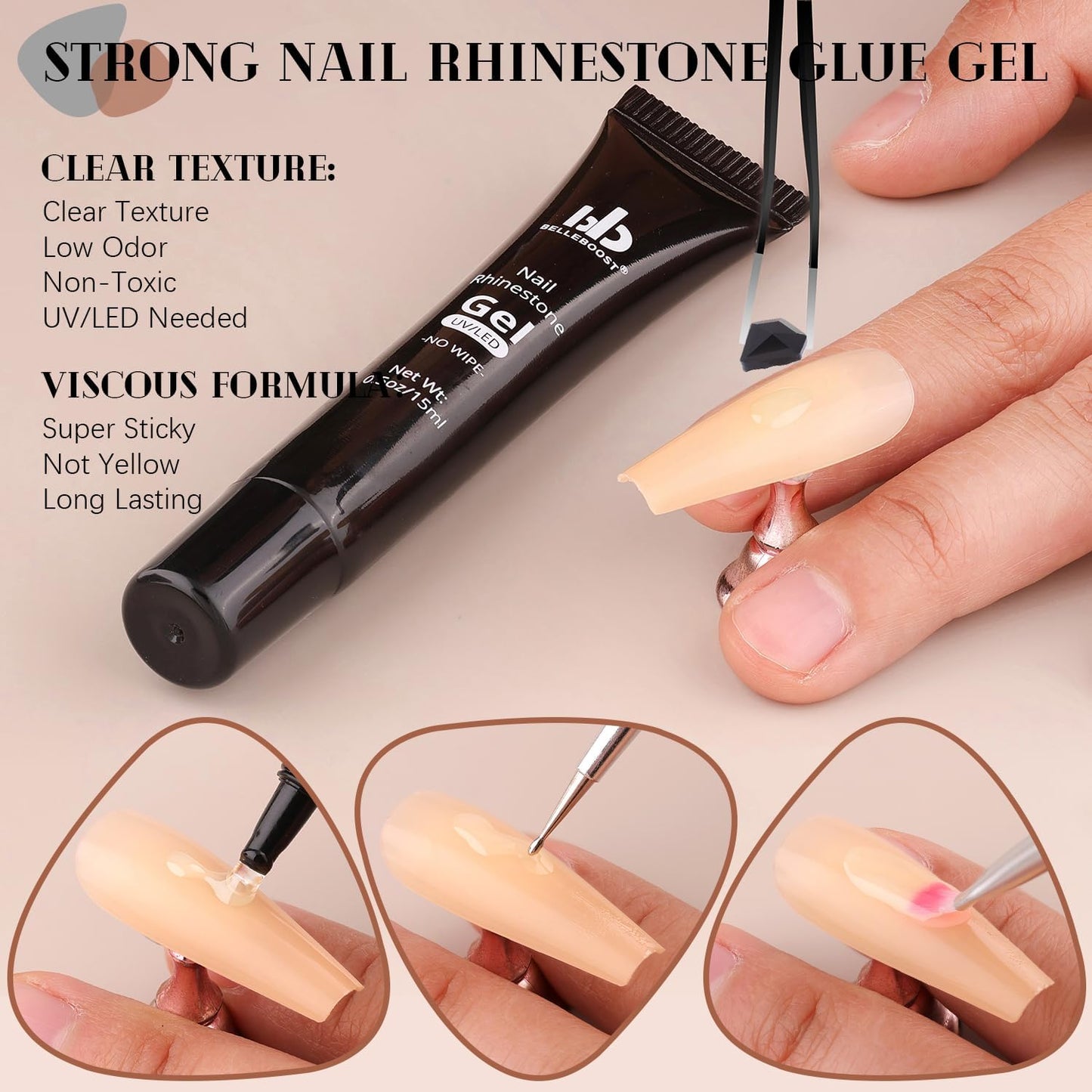 2060Pcs Black Glass Nail Rhinestones 60Pcs Multi Shapes Flatback Nail Gems + 2000Pcs 1.5-4mm Round Crystal with Rhinestones Glue Gel, Manicure Nail Charms Diamond Gemstones for Nail Art