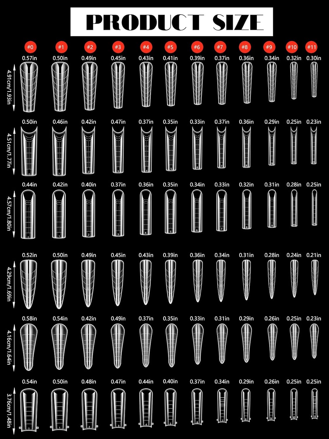 EBANKU Dual Forms for Poly Nail Gel 288PCS Dual Nail Forms Molds Stiletto Coffin Ballerina Acrylic Nail Tips 12 Shapes for Builder Gel Manicure Nail Art Design Salon DIY at Home