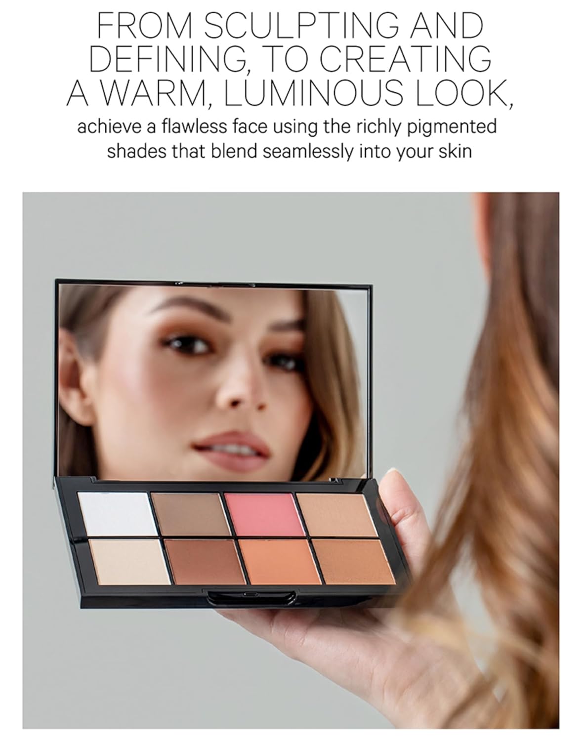 Kevyn Aucoin Sculpt and Define Contour Book Volume 4: All-in-one makeup artist palette compact. Defines facial features. Eyes, cheekbone, nose & jawline. Highlighters to glow. All skin tones & shapes.