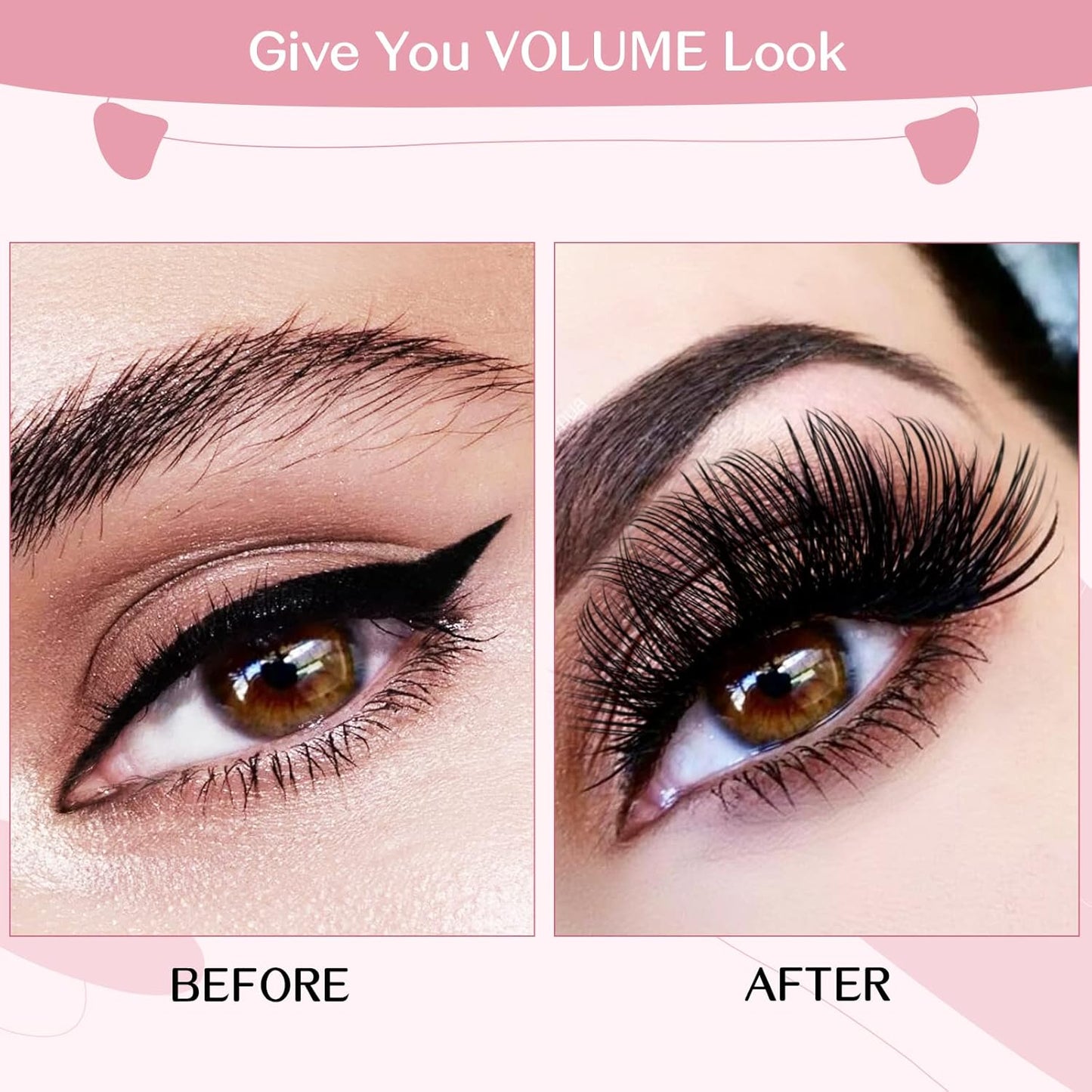 Lash Clusters, 72 Pcs Individual Cluster Lashes DIY Lash Extension 18mm Eyelash Clusters Volume Wispy Lashes Super Thin Band Reusable Soft & Comfortable (Volume, D-18mm)