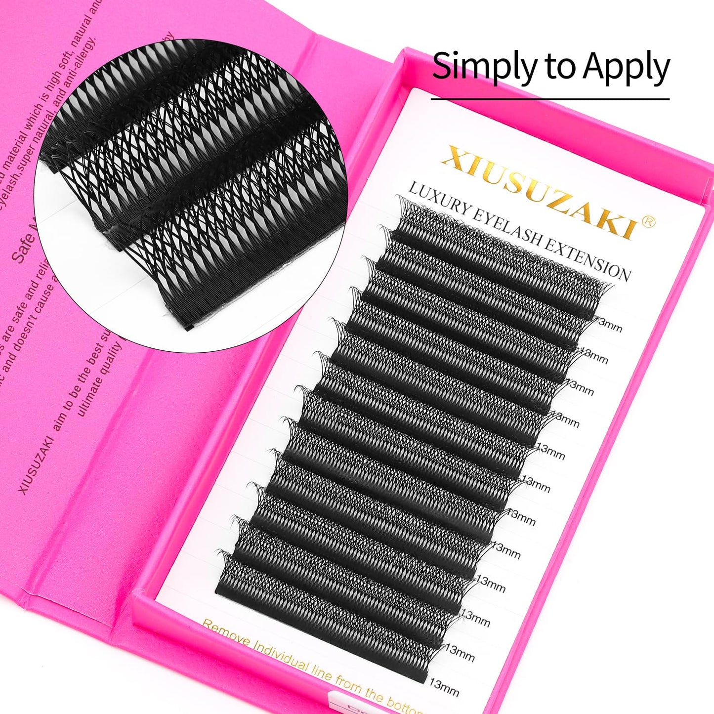 Lash Extensions Double Tips 4D Eyelash Extensions W Shape 0.07mm Thickness D Curl 15mm Premade Fans Easy Fan Volume Lashes Matte Black Crisscross(W-4D-Double Tips-0.07-D,15mm)
