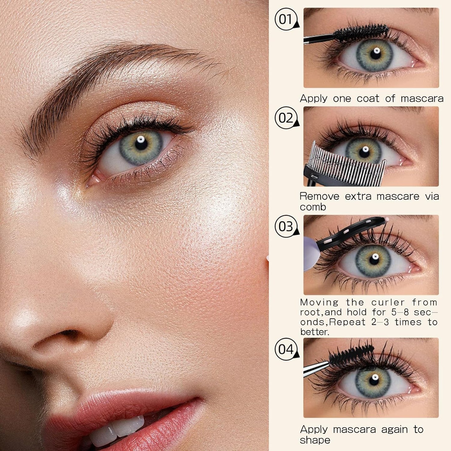 ZAPAL Heated Eyelash Curler, S600 Rechargeable Heated lash Curler, Intelligent Power Off Electric Eyelash Curler Heated Quickly 24 Hs Lasting Natural Makeup for Woman - Petal Pink/Gold