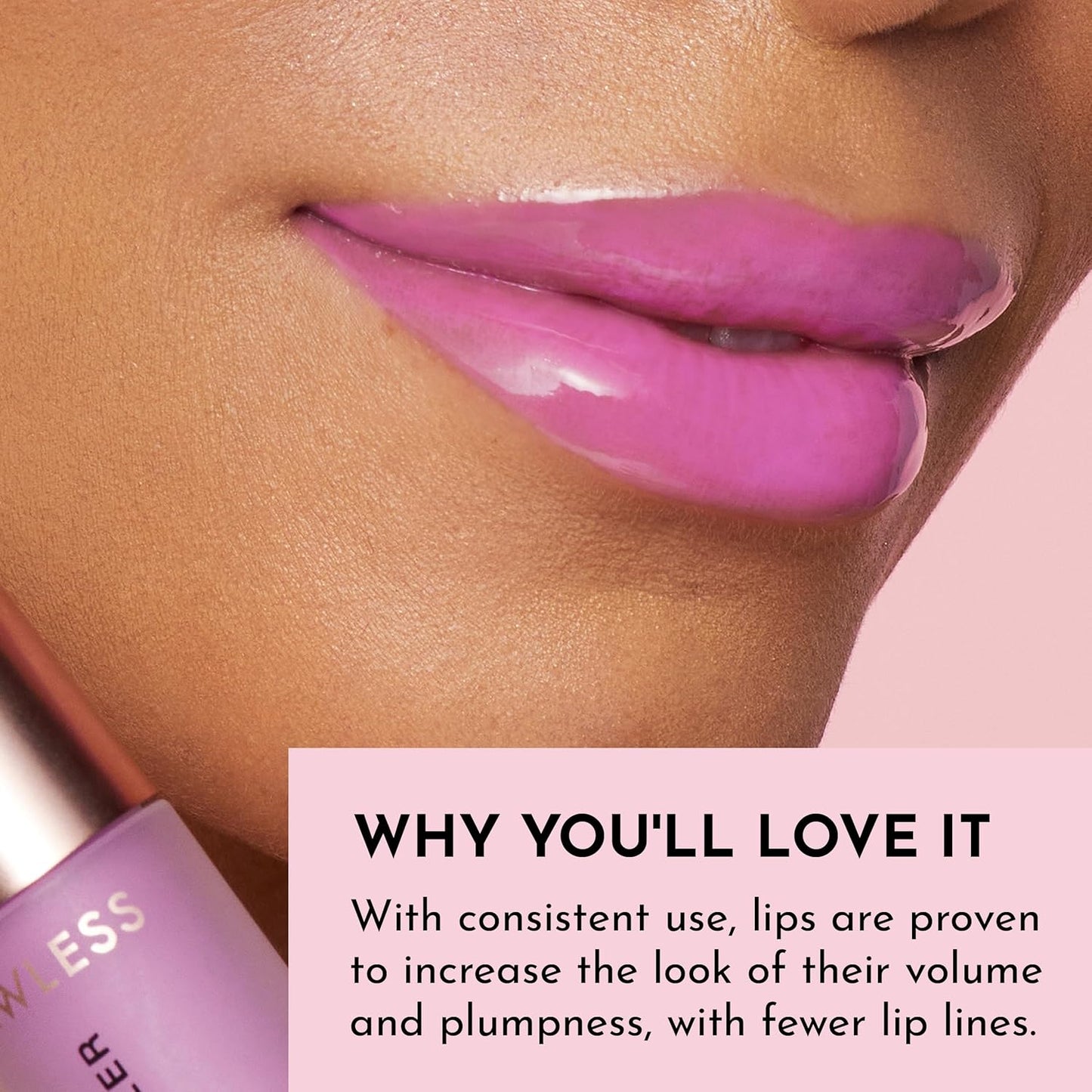 Lawless Women's Forget The Filler Lip Plumper Line Gloss, Violet Bloom, Purple, 0.11 Fl Oz (Pack of 1)