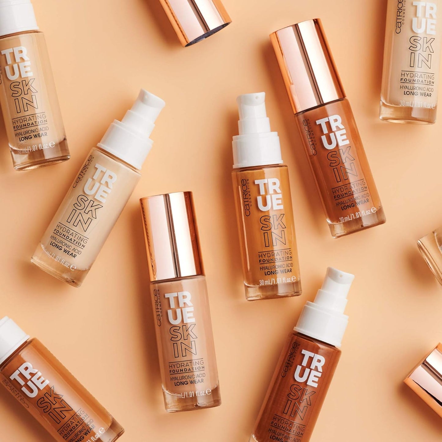 Catrice | True Skin Hydrating Foundation | Lightweight Buildable Coverage with Hyaluronic Acid and Watermelon Seed Oil | Vegan & Cruelty Free (070 | Warm Caramel)