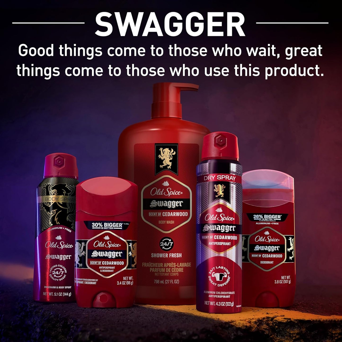 Old Spice Swagger Scent of Confidence, Body Wash for Men, 24 fl oz (Pack of 4)