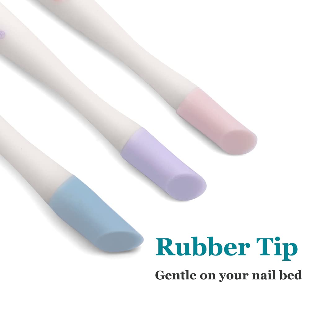 IVON Cuticle Trimmer with Pusher, 3pcs Rubber Tip Cuticle Tool for Nail Art