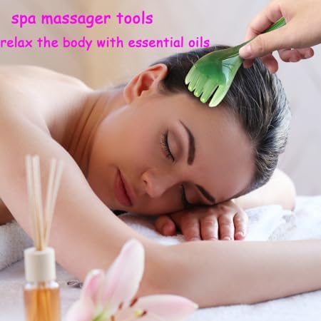 Scalp Massage Tools, 2-Pieces Head Scratcher Massager Whisk, Gift for Mother, Sister,Kids and Lover, Portable Resin SPA Tools with a Black Zippered Bag