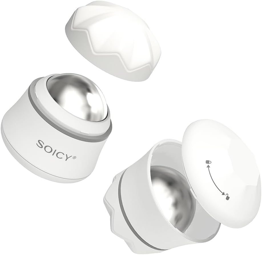 Ice Roller for Face and Eyes Body, Facial Ice Roller 360° Rotating Stainless Steel Ball Face Massager Fitness Cryosphere for Reduces Puffiness, Redness and Pain, Beauty Skin Care Tools