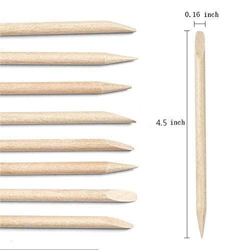 Nail Art Orange Wood Sticks,AMOSTBY 50PCS Multi Functional Cuticle Pusher Remover Manicure Pedicure Tool,4.5 inch