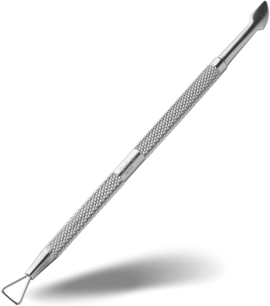 Rui Smiths Pro Cuticle Pusher with 2 Ends - Stainless Steel Manicure Tool - Style 101