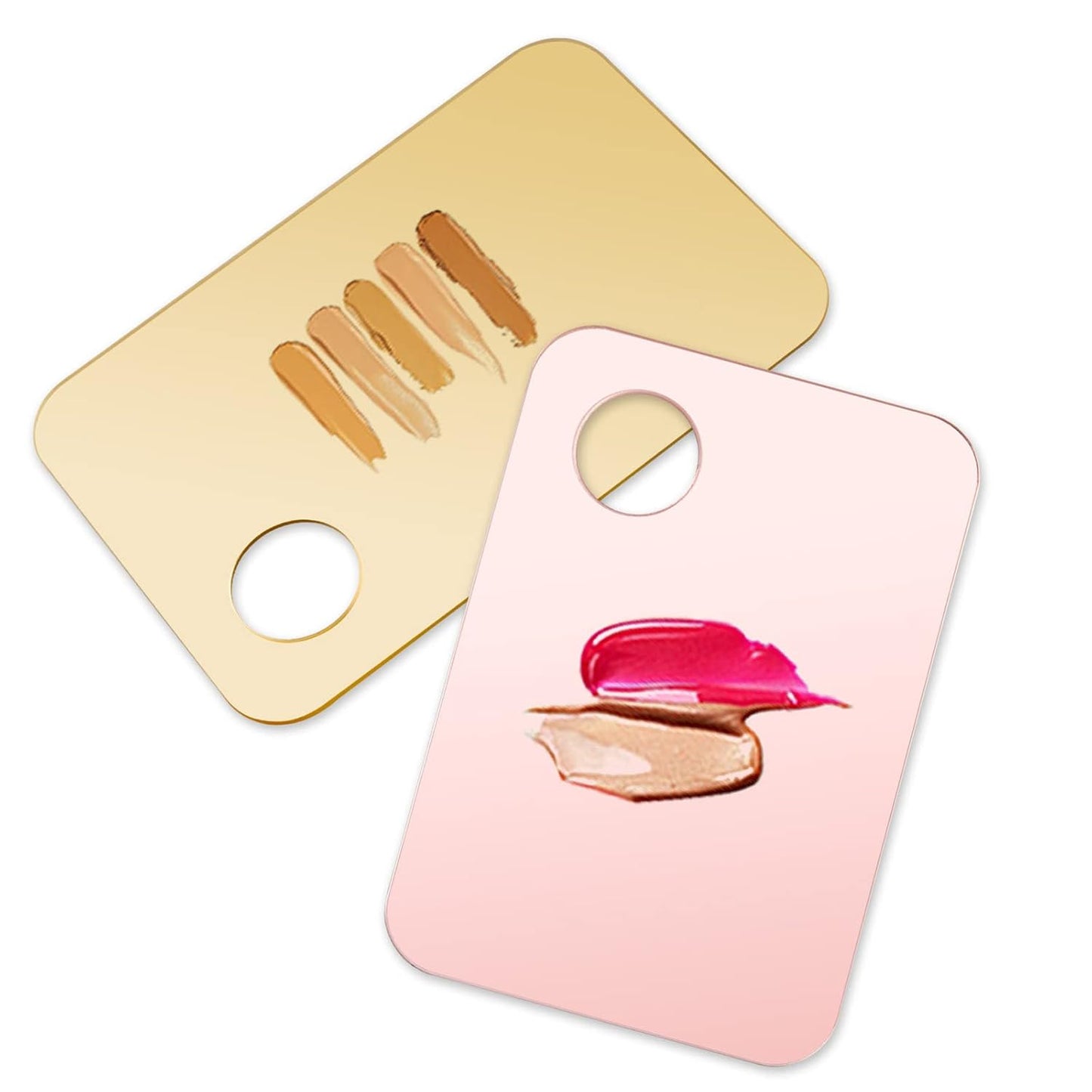 6 Pcs Acrylic Cosmetic Makeup Palette Tray Foundation Spatula Makeup Mixing Palette Apply for Foundation Eye Shadow Lipsticks Nail Art Beauty Salon