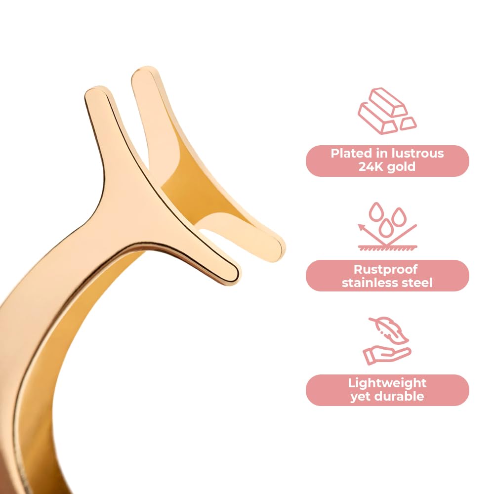 Eyelash Applicator for False Eyelashes & Lash Extensions || 24K Gold Plated Stainless Steel with Contoured Tip for Precise Application & Ergonomic Handle for Comfortable Grip
