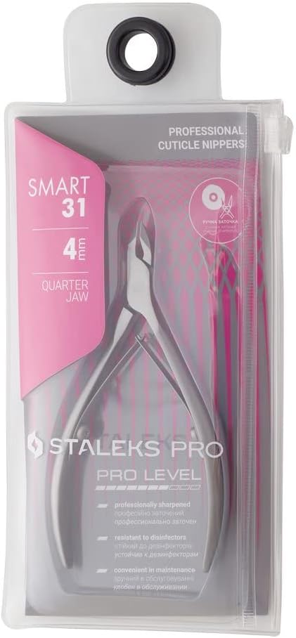 Staleks Pro SMART 31 Cuticle Nippers – 4mm Blade Cuticle Trimmer – Sharp & Durable Stainless Steel – Professional Manicure Tool
