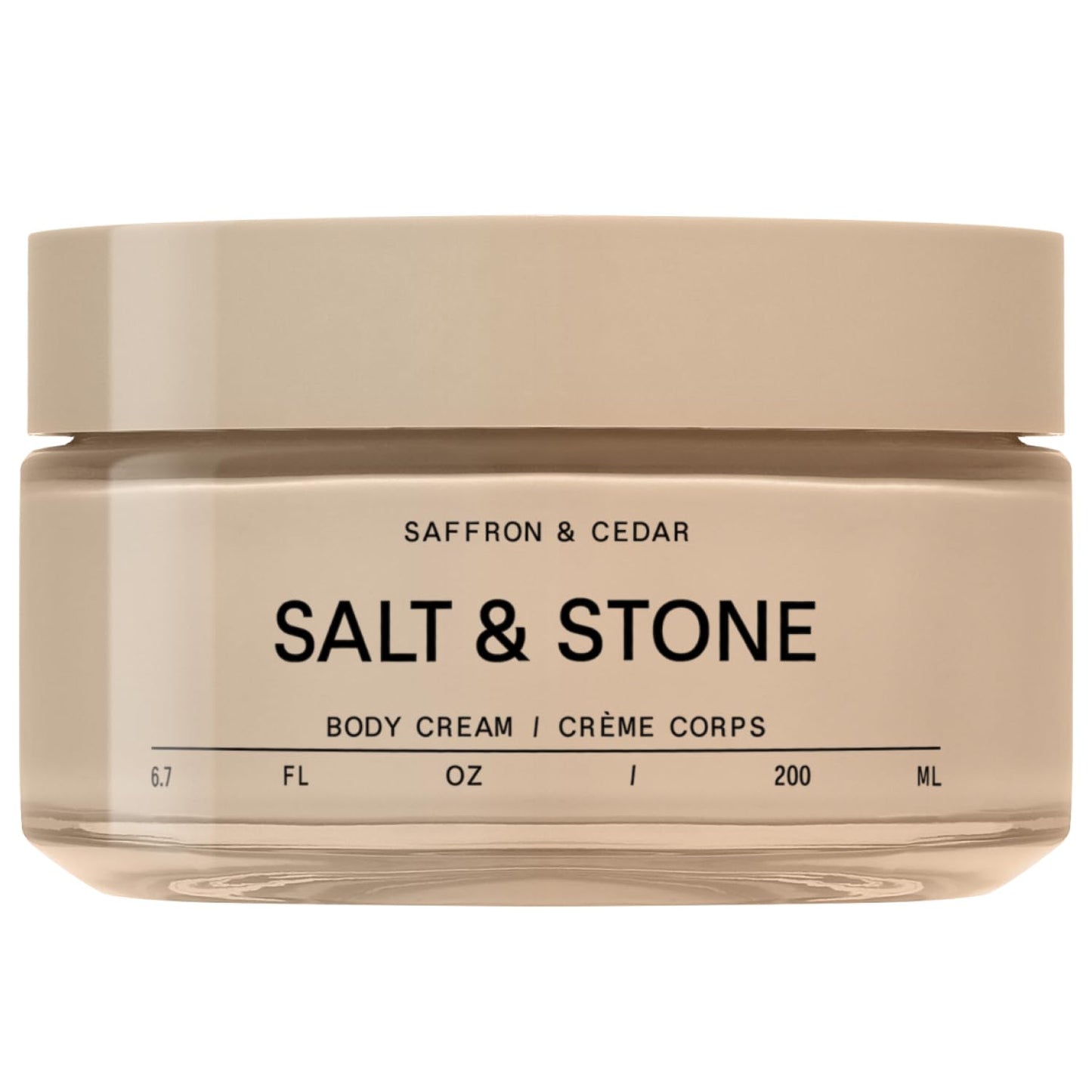 Salt & Stone Body Cream – Saffron & Cedar | Hydrating Formula with Seaweed Extracts, Spirulina & Squalane | Deep Hydration, Skin Barrier Support & Healthy Glow | for all Skin Types (6.7 fl oz)