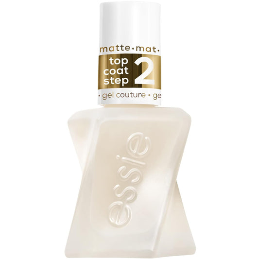 Essie Gel Couture Long-Lasting Nail Polish, 8-Free Vegan, Clear, Matte Top Coat, 0.46 fl oz