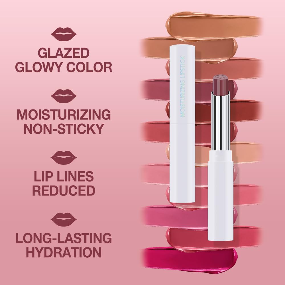 1Pcs Tinted Lip Balm Moisturizing Lipstick – Waterproof Hydrating Matte Lip Balm for Women, Creamy Natural Color Stain for Dry Lips, Soft Matte Finish with Subtle Scent (#04 Mauve)