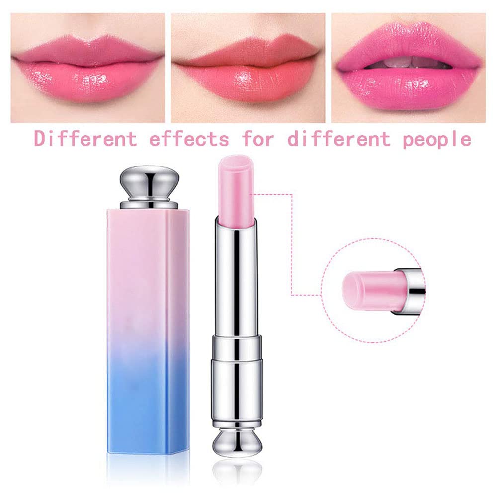 BINGBRUSH 3 Pcs Color Changing Change Lip Balm,Korean Magic Lipstick Color Change Changing Lip Tint Tinted Stain Gloss Balm Long Lasting Waterproof Moisturizer Lipstick Set for Women
