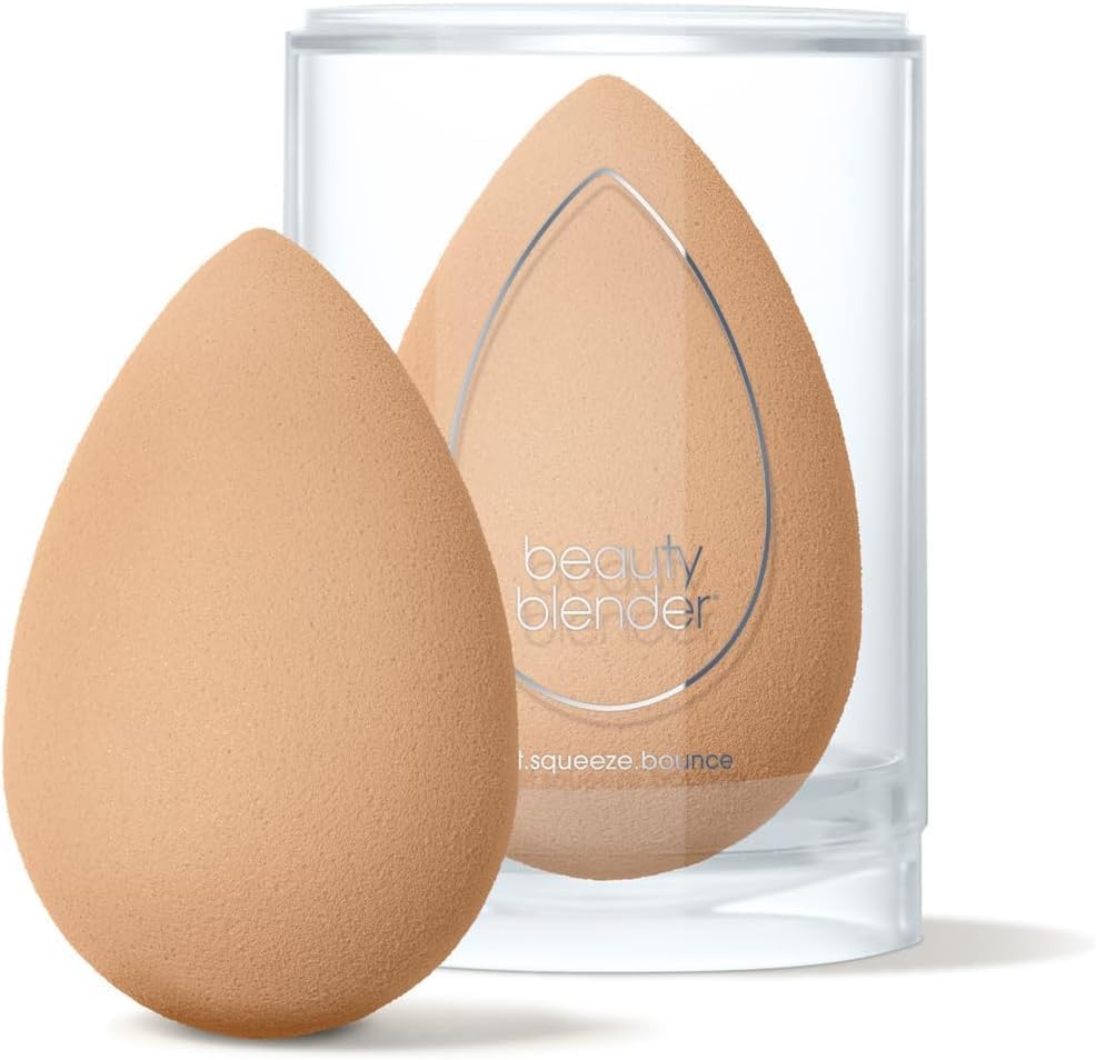 Beautyblender® | Nude Beige Beauty Blender Makeup Sponge, Super-Soft Foam Easily Blends Foundations, Powders & Creams, Made in USA, Reusable, Washable, Streak Free Application, Vegan, Cruelty Free