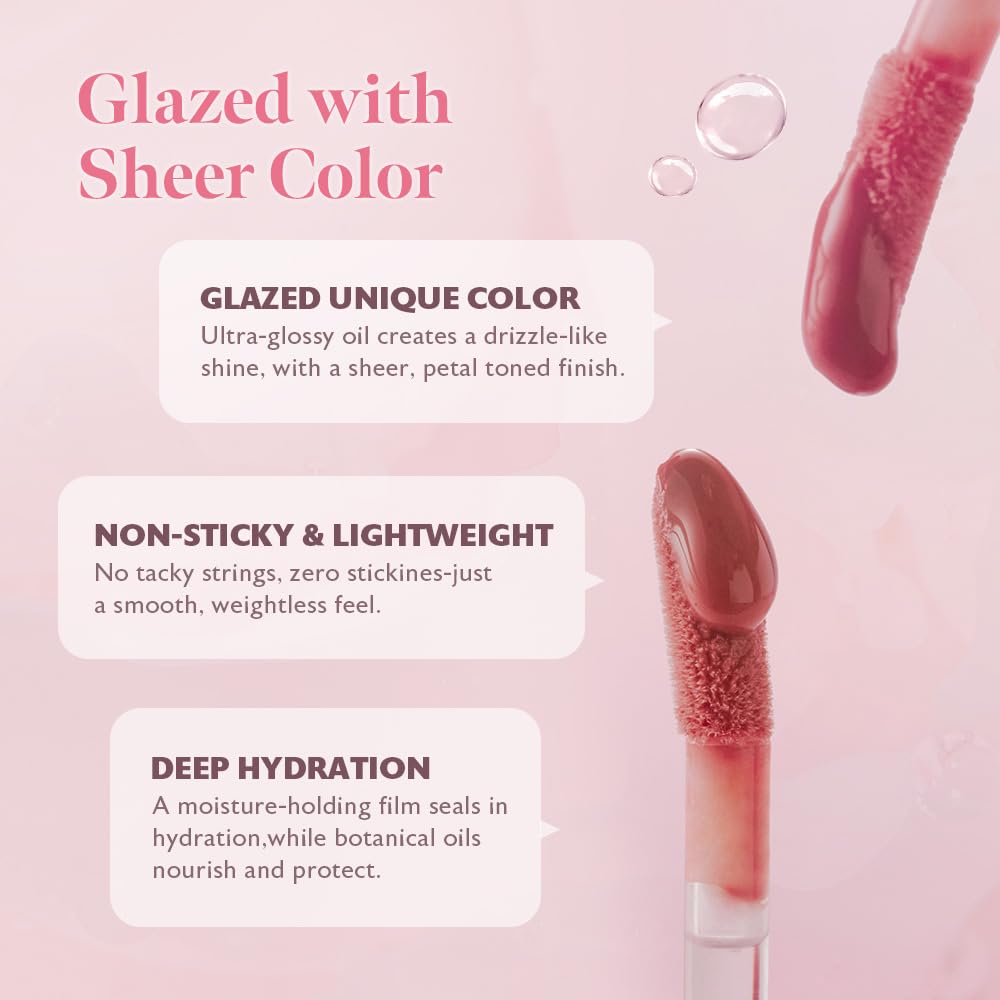 MILKTOUCH Dew Stain Sheer Lip Gloss (05 Peach Drop, 0.14 Fl Oz (Pack of 1))