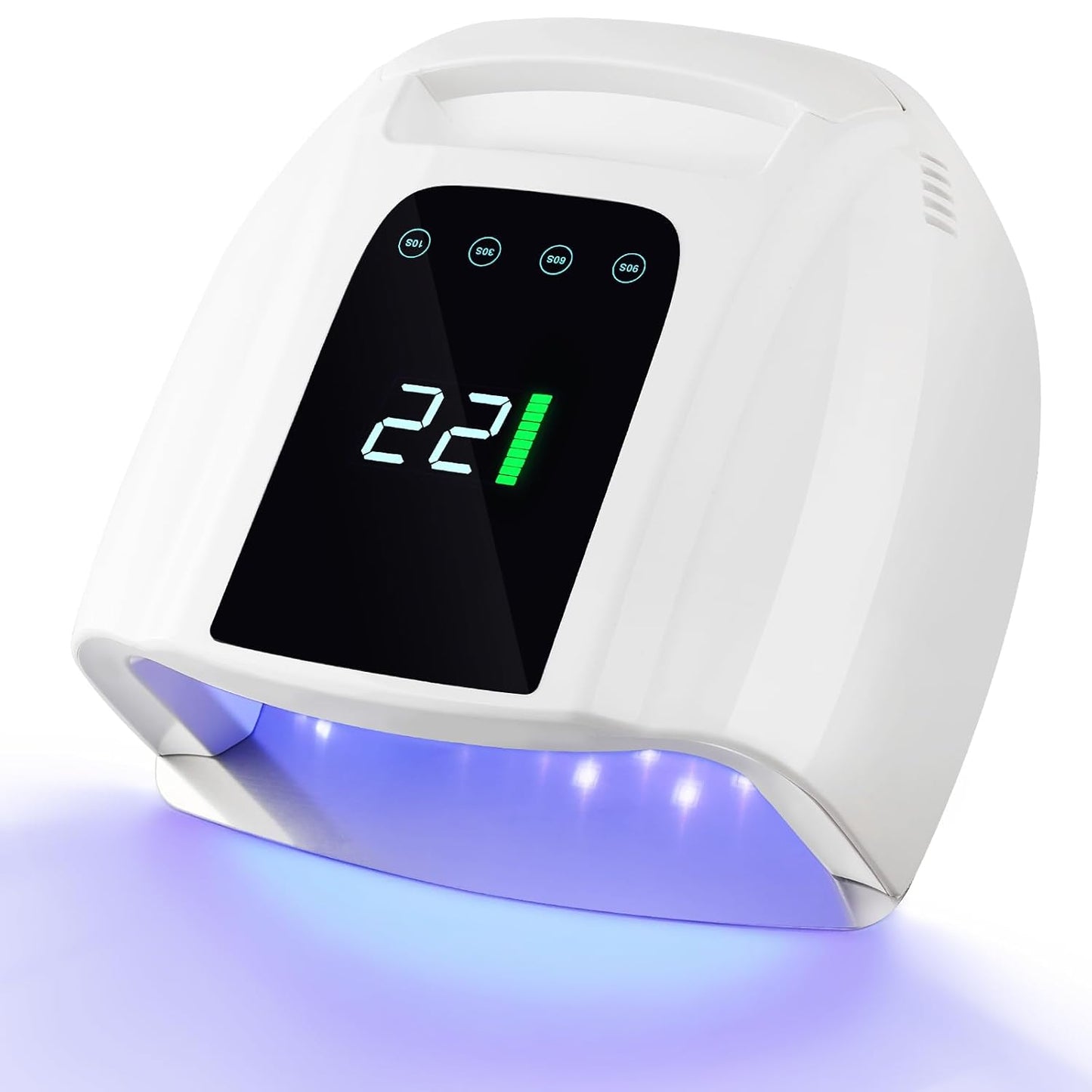Rechargeable UV LED Nail Lamp, 96W Cordless Nail Dryer Wireless UV Gel Nail Polish Curing Light with 42 Beads LCD Smart Sensor 4 Timer Settings