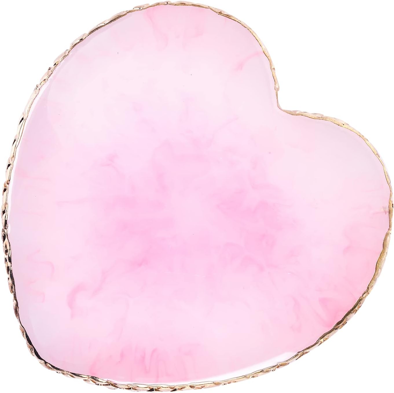 Resin Nail Art Palette Nail Mixing Palette Polish Color Mixing Plate Golden Edge Nail Holder Display Board Heart Shape Cosmetic Mixing Tools (Pink)