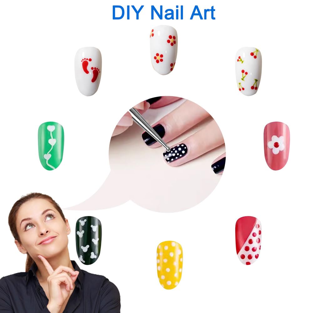 2-Piece Stainless Steel Manicure Kit for Women, Double-Ended Cuticle Pusher & Cuter, Gel Polish Remover & Nail Dotter Pen for Nail Art, Home and Salon