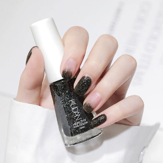 Nail Polish set - Nail Lacquer Quick Dry, Full Size, Vibrant, Colorful, Trendy, Glitter, Glossy, Metallic, Matte Nail Art Nail Shades (N36 Stars in Black, 52g)