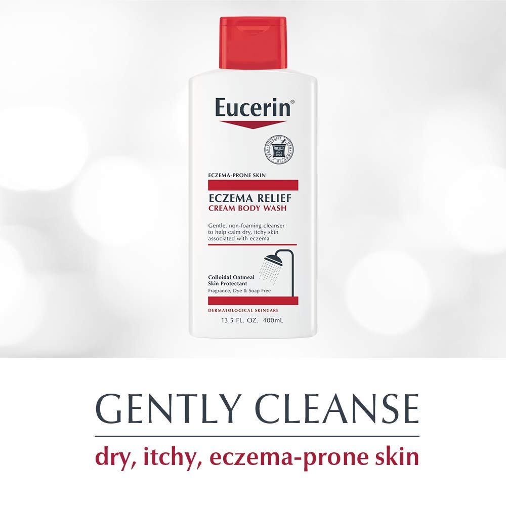 Eucerin Eczema Relief Cream Body Wash, Eczema Body Wash with Colloidal Oatmeal, Ceramide-3 and Licorice Root Extract, 13.5 Fl Oz Bottle