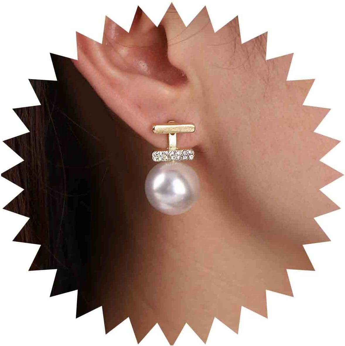 Vintage Crystal Pearl Drop Earrings Pearl Bar Stud Earrings Gold Rhinestone Bar Earrings Cz Bridal Pearl Earrings Jewelry for Women