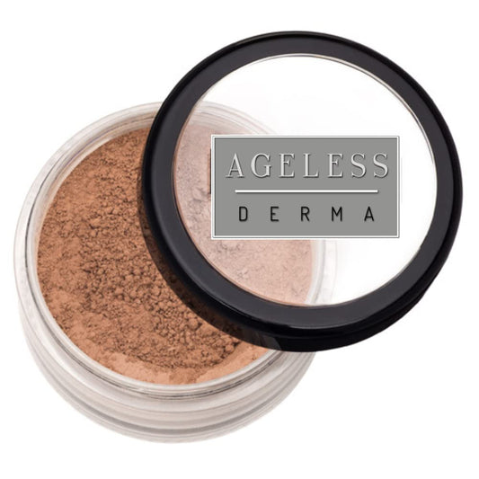 Mineral Face Powder Foundation Makeup. Natural Full Coverage Loose Foundation with Vitamin and Green Tea. Made in USA