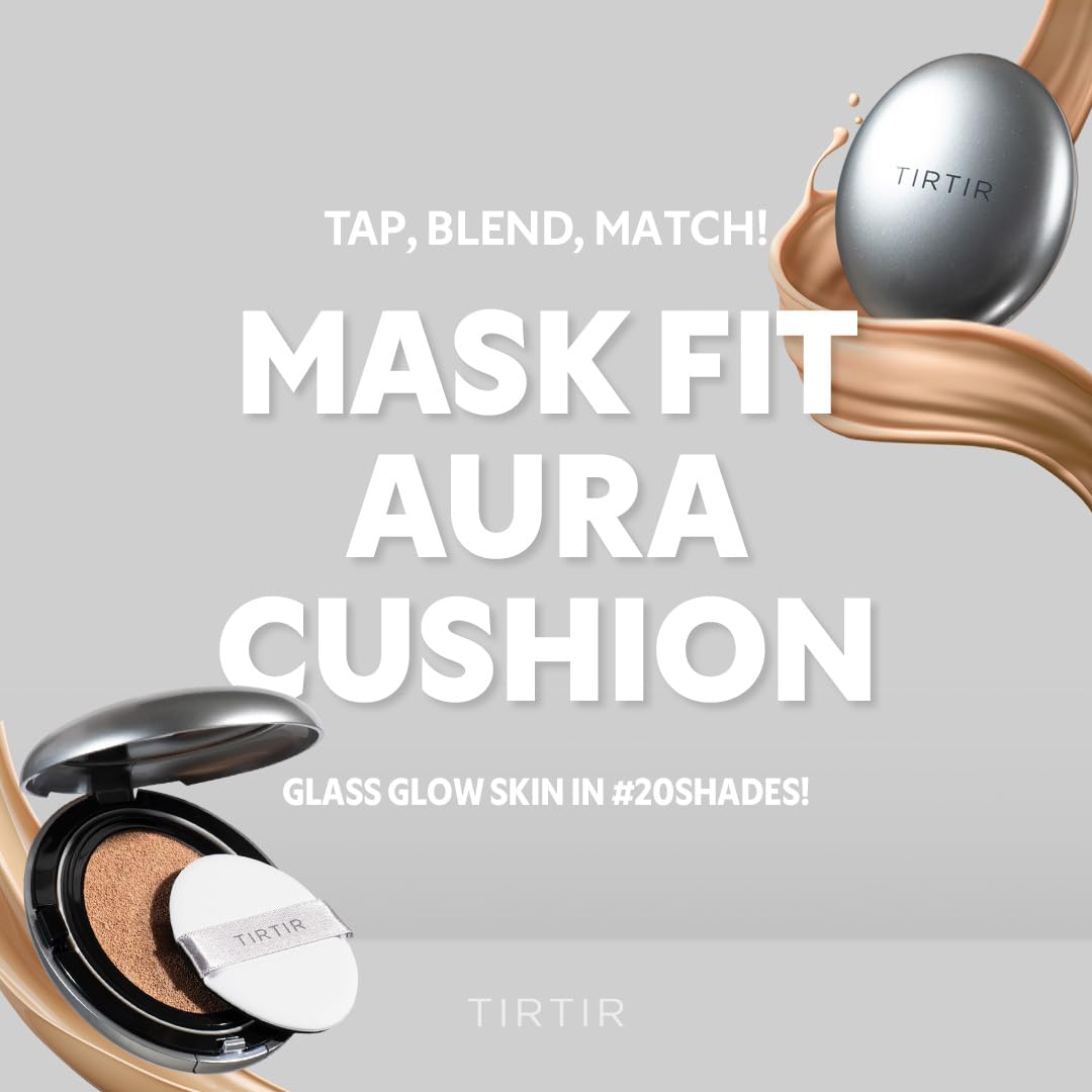 [*Mini Size*] TIRTIR Aura Glow Silver Cushion | Korean Cushion Foundation, (#31N French Beige, 0.15 Fl Oz)