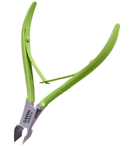 Professional Cuticle Trimmer Nail Cuticle Cutter Stainless Steel Cuticle Nippers with Sharp Blades of Cuticle Remover Clippers Manicure Tools Double Spring for Nail Care Pedicure Nail Tools (Green)