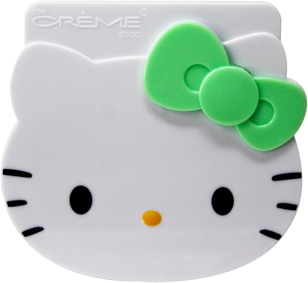 The Crème Shop x Hello Kitty Matcha Blotting Papers + Reusable Compact Mirror - Hello Kitty Collaboration for Oil Control and On-the-Go Touch-ups (Matcha Color Ribbon)