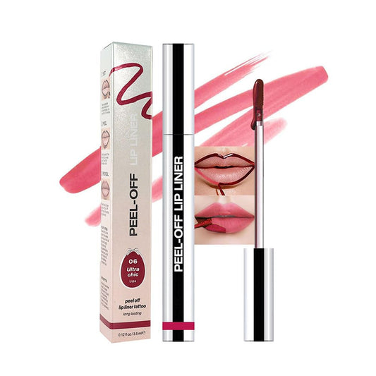 Matte Lip Gloss Stain-Peel Off Lip Liner Tattoo, Pinkish Red Lip Tint，Long Lasting Peel Off Lip Stain, Waterproof Transfer-proof Lip Mask Lip Liner Peel Off Lip Gloss,Stayn Lip Makeup. #06