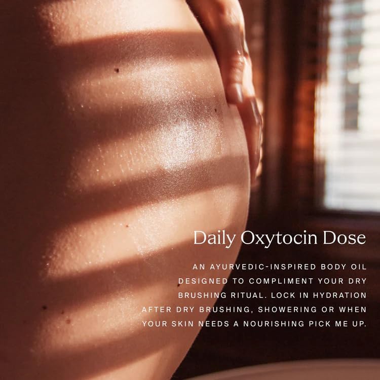 HigherDOSE Oxytocin Body Oil - Nourishing, Ayurvedic Body Care to Firm & Tone Skin - Lightweight & Fast-Absorbing Formula with Sea Buckthorn & Antioxidant-Rich Passion Fruit Seed Extract (5 Fl Oz)