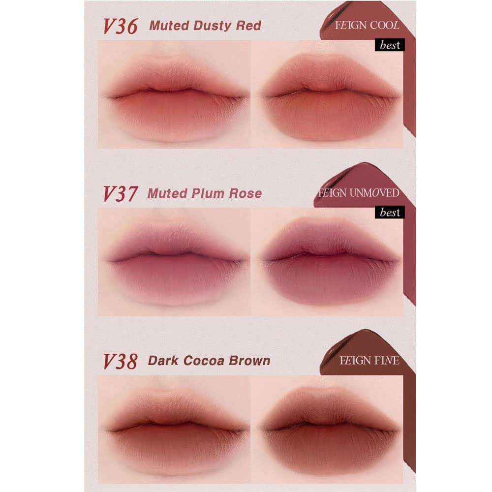 BBIA Last Velvet Tint - Soft & Creamy Matte Finish Lip Stain, Blur Effect with Velvety Texture, Long-Lasting, High Pigment, Lightweight, Non-Drying, Vegan, Korean Lip Makeup (V37 FEIGN UNMOVED)