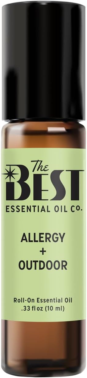The Best Allergy + Outdoor Essential Oil Roll-On Blend- Premium Grade- Pre-Diluted in Coconut Oil- Ready to Use- 10 ml (.33 fl oz)