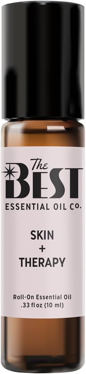 The Best Skin + Therapy Essential Oil Roll-On Blend- Premium Grade- Pre-Diluted in Coconut Oil- Ready to Use- 10 ml (.33 fl oz)
