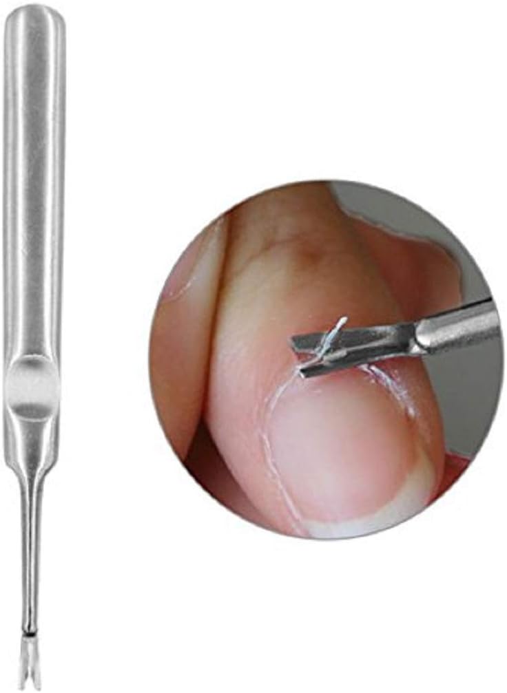 OLIREXD Professional Stainless Steel Cuticle Pusher Trimmer Remover Dead Skin Hangnails Nails Cleaner Scissors Remover Nipper Clipper/Nail Art Manicure Tool for Adult, Silver