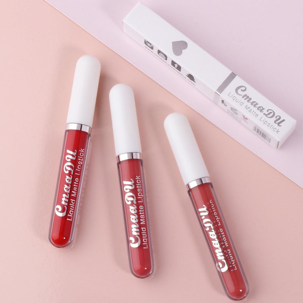 evpct 1Pcs Orange Red Liquid Matte Lipstick Lipgloss Set for Women, labiales mate 24 horas originales matte larga duracion 24 Hour Lipstick Lip Stains Long Lasting Waterproof 24, 04#