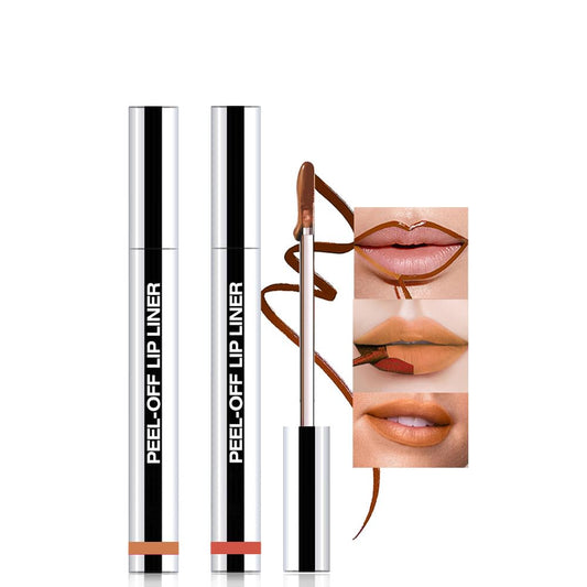 2Pcs Matte Liquid Lip Stain Peel Off Lip liner Tattoo, Matte Peel Off Lip Stain, Long Lasting Waterproof Lipstick Lip Gloss Stain, Transfer-proof for All Skin Types (0.24 fl oz-01#+07#)